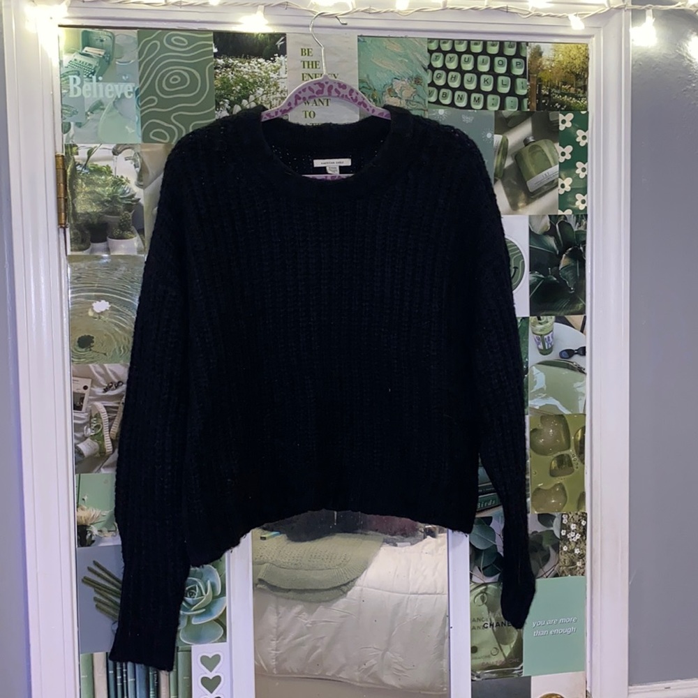 American Eagle cropped knit sweater, size XL
